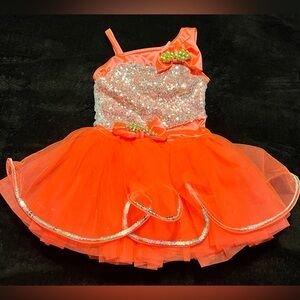 Sparkling Orange Tutu Ballerina/Halloween Costume Girls size 4T